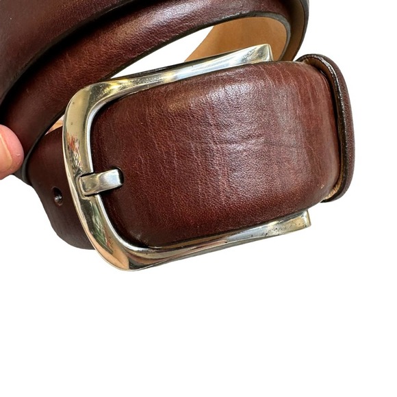 Fossil Mens Belt Leather Brown Top Grain Leather 90/36 - Picture 4 of 9